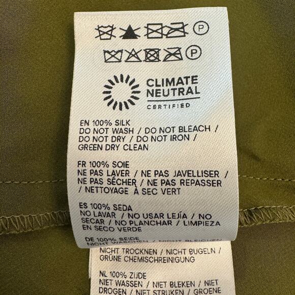 Reformation Daniela Silk Dress Pear - Picture 12 of 14